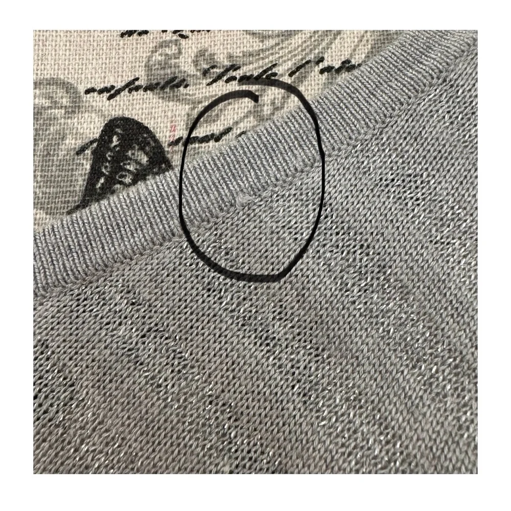 White House Black Market Metallic Gray Sweater